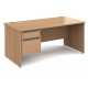 Harlow Panel End Straight Desk with Two Drawer Pedestal